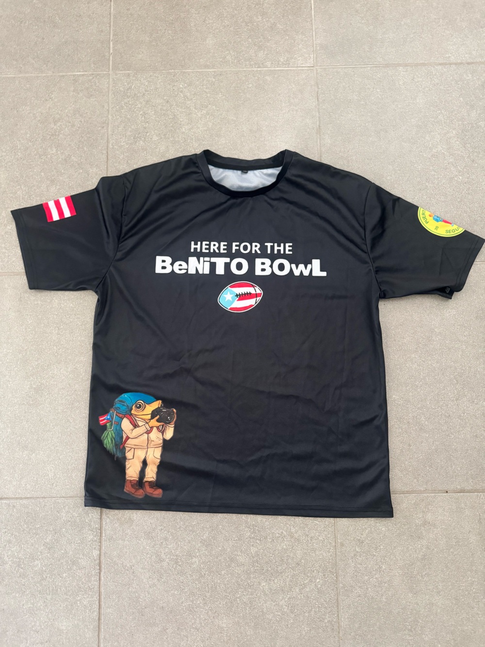 Bad Bunny Super Bowl Puerto Rico Custom Fan Jersey Black Short Sleeve Unisex XL